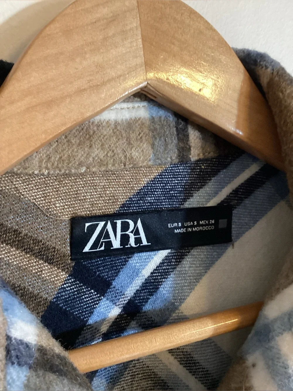 Zara Oversized Shacket Size S Plaid Flannel